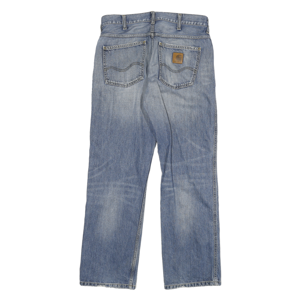 CARHARTT Mens Regular Fit Blue Denim Jeans W32 L29 Casual Cotton Blend Zip