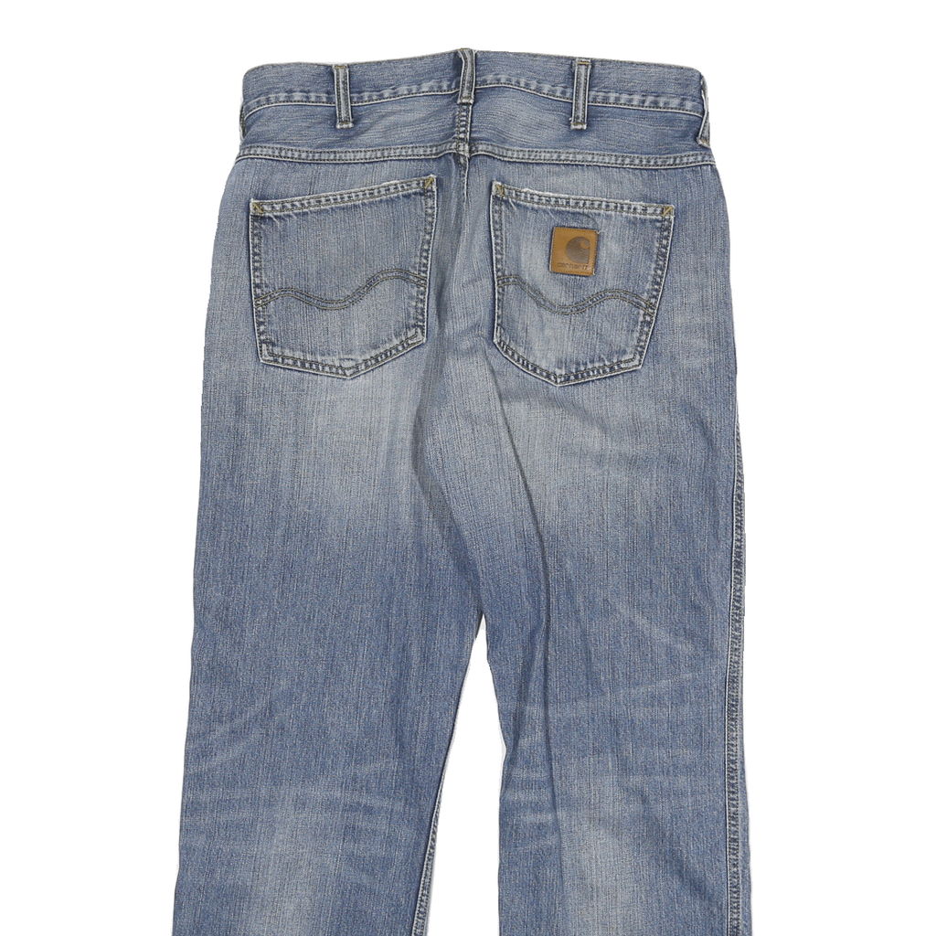 CARHARTT Mens Regular Fit Blue Denim Jeans W32 L29 Casual Cotton Blend Zip