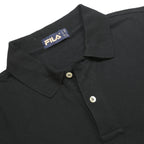 FILA Mens Black Short Sleeve Plain S Polo Shirt Cotton Classic