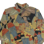 SIXTH SENCE Womens Multi Colour Printed Top Long Sleeve Roll Neck S Stylish