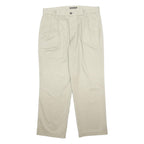 DOCKERS Mens Beige Regular Fit Plain Cotton Blend Trousers W34 L30