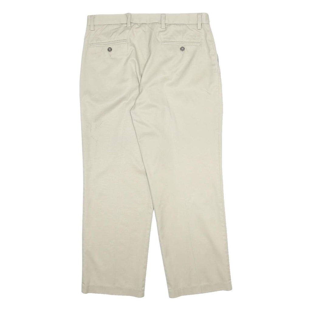 DOCKERS Mens Beige Regular Fit Plain Cotton Blend Trousers W34 L30