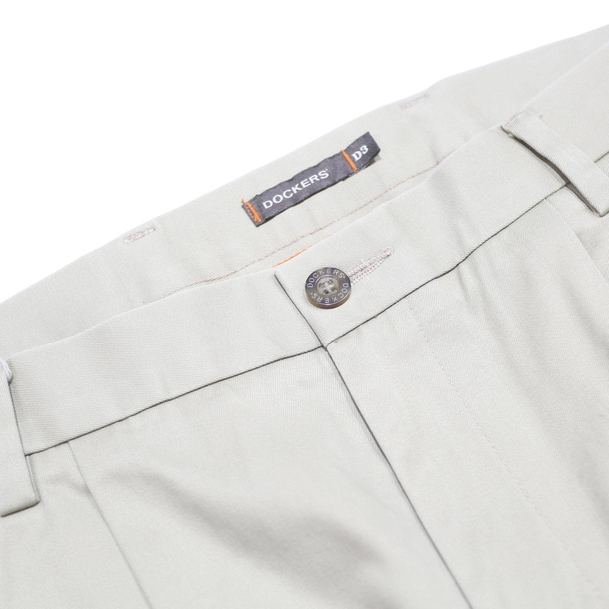 DOCKERS Mens Beige Regular Fit Plain Cotton Blend Trousers W34 L30