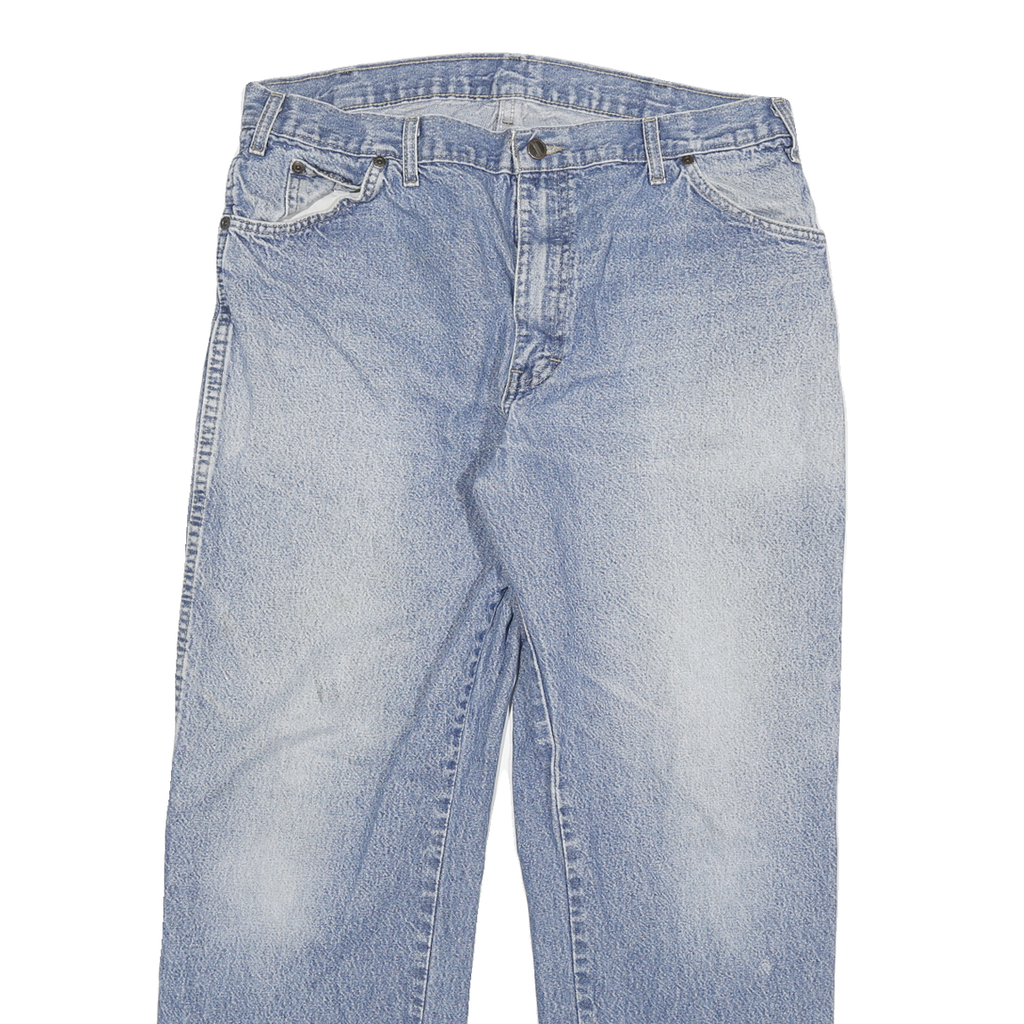 DICKIES Mens Relaxed Blue Denim Light Jeans W34 L29 Classic Cotton Blend Zip