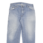 DICKIES Mens Relaxed Blue Denim Light Jeans W34 L29 Classic Cotton Blend Zip