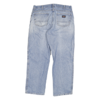 DICKIES Mens Relaxed Blue Denim Light Jeans W34 L29 Classic Cotton Blend Zip