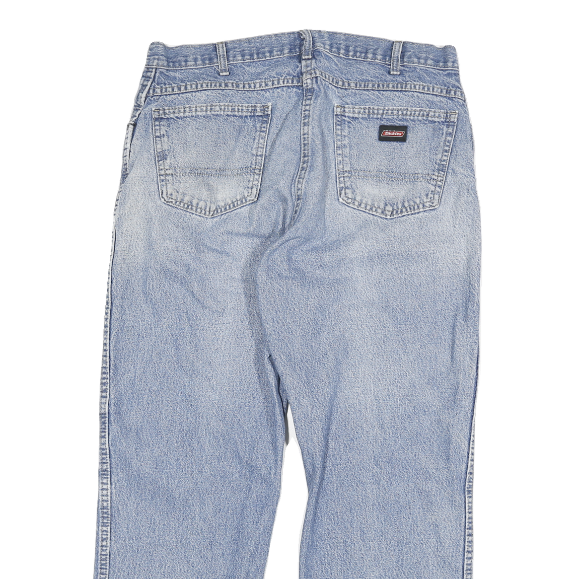 DICKIES Mens Relaxed Blue Denim Light Jeans W34 L29 Classic Cotton Blend Zip