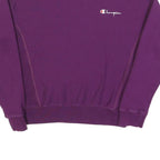 CHAMPION REVERSE WEAVE Womens Purple Crew Neck S Classic Logo Cotton Blend