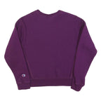 CHAMPION REVERSE WEAVE Womens Purple Crew Neck S Classic Logo Cotton Blend