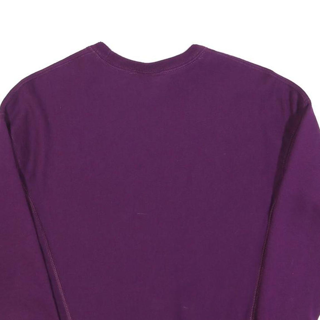 CHAMPION REVERSE WEAVE Womens Purple Crew Neck S Classic Logo Cotton Blend