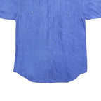 TENDENZA Mens Blue Short Sleeve Shirt L Casual Summer Button Pocket