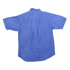TENDENZA Mens Blue Short Sleeve Shirt L Casual Summer Button Pocket