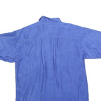 TENDENZA Mens Blue Short Sleeve Shirt L Casual Summer Button Pocket