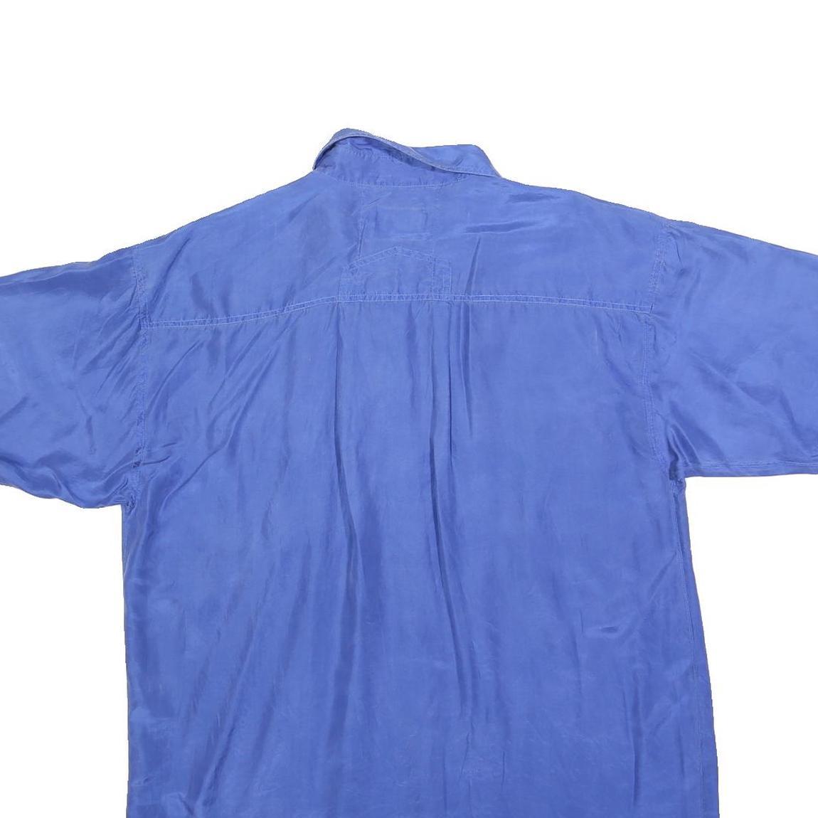 TENDENZA Mens Blue Short Sleeve Shirt L Casual Summer Button Pocket