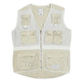 BUGLE BOY Mens Beige Cotton Utility Mesh Jacket L Multi Pocket Zip Button