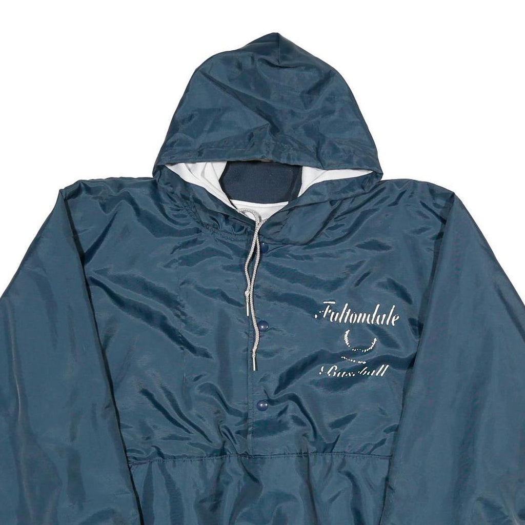 DA Mens Blue Hooded Zip Jacket XL Polyester Plain Lightweight Casual Sportswear