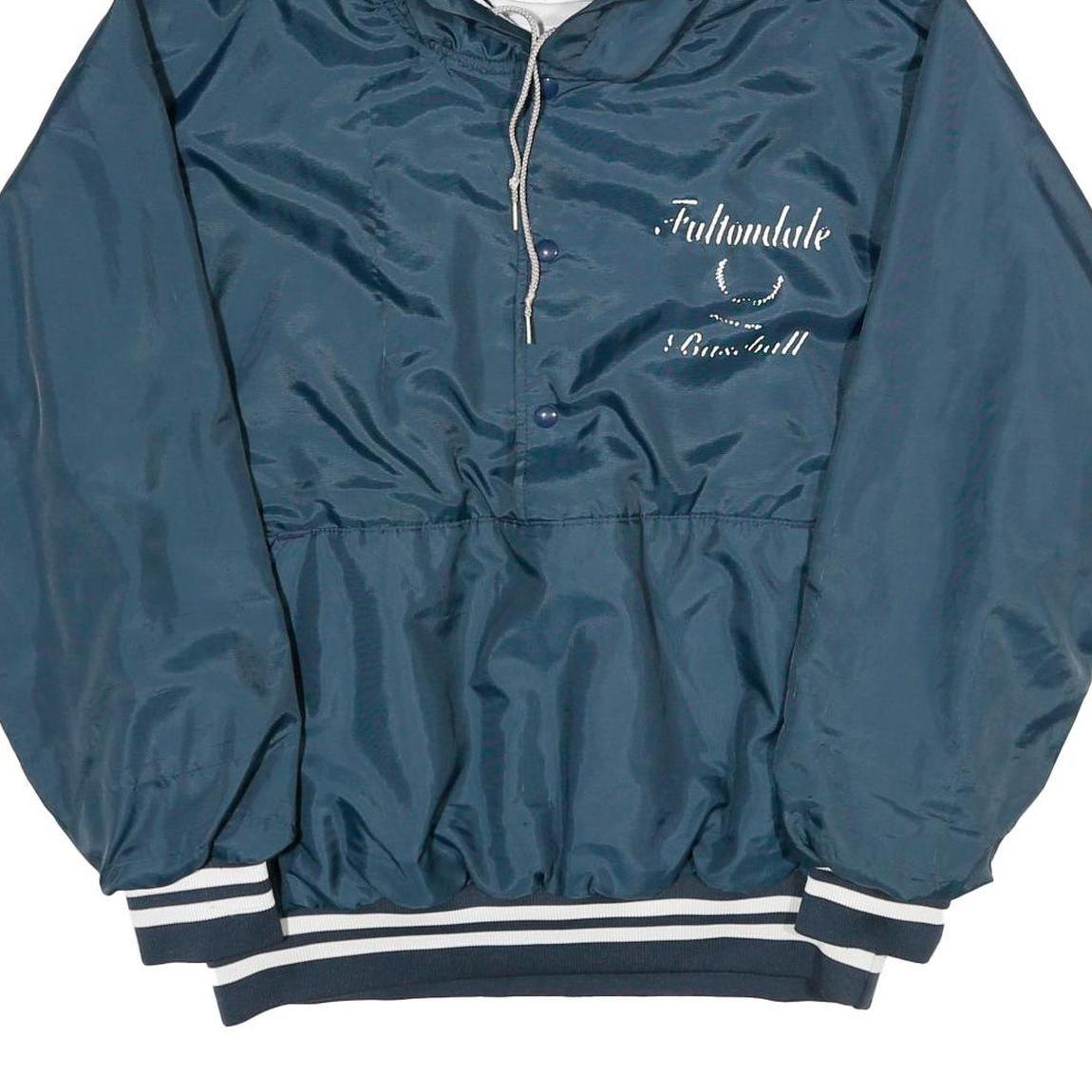 DA Mens Blue Hooded Zip Jacket XL Polyester Plain Lightweight Casual Sportswear