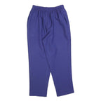 BON WORTH Womens Polyester Blue Relaxed Straight Trousers W25 L25 Elastic Waist