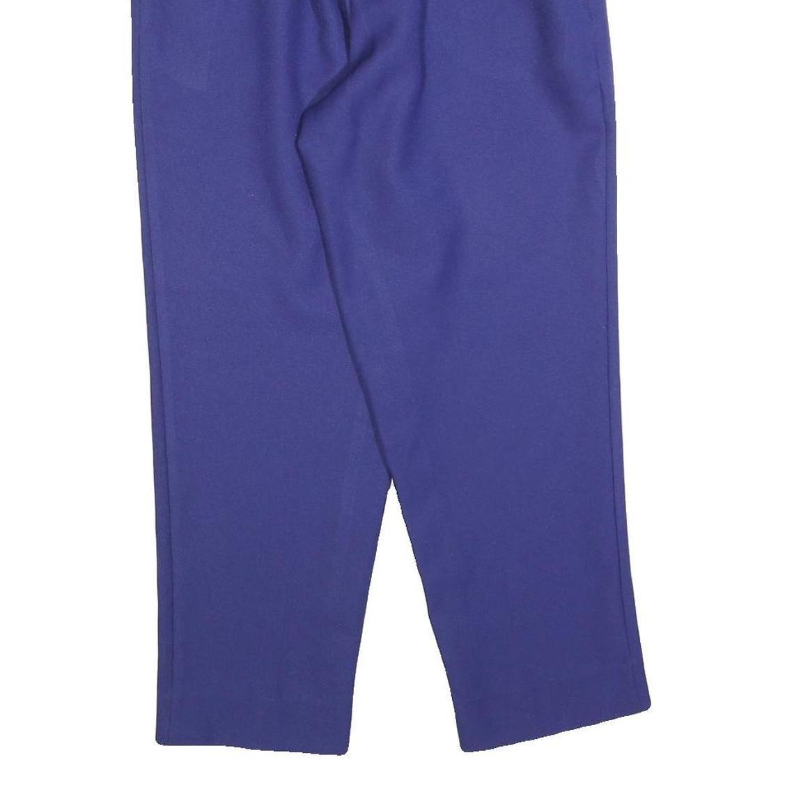BON WORTH Womens Polyester Blue Relaxed Straight Trousers W25 L25 Elastic Waist