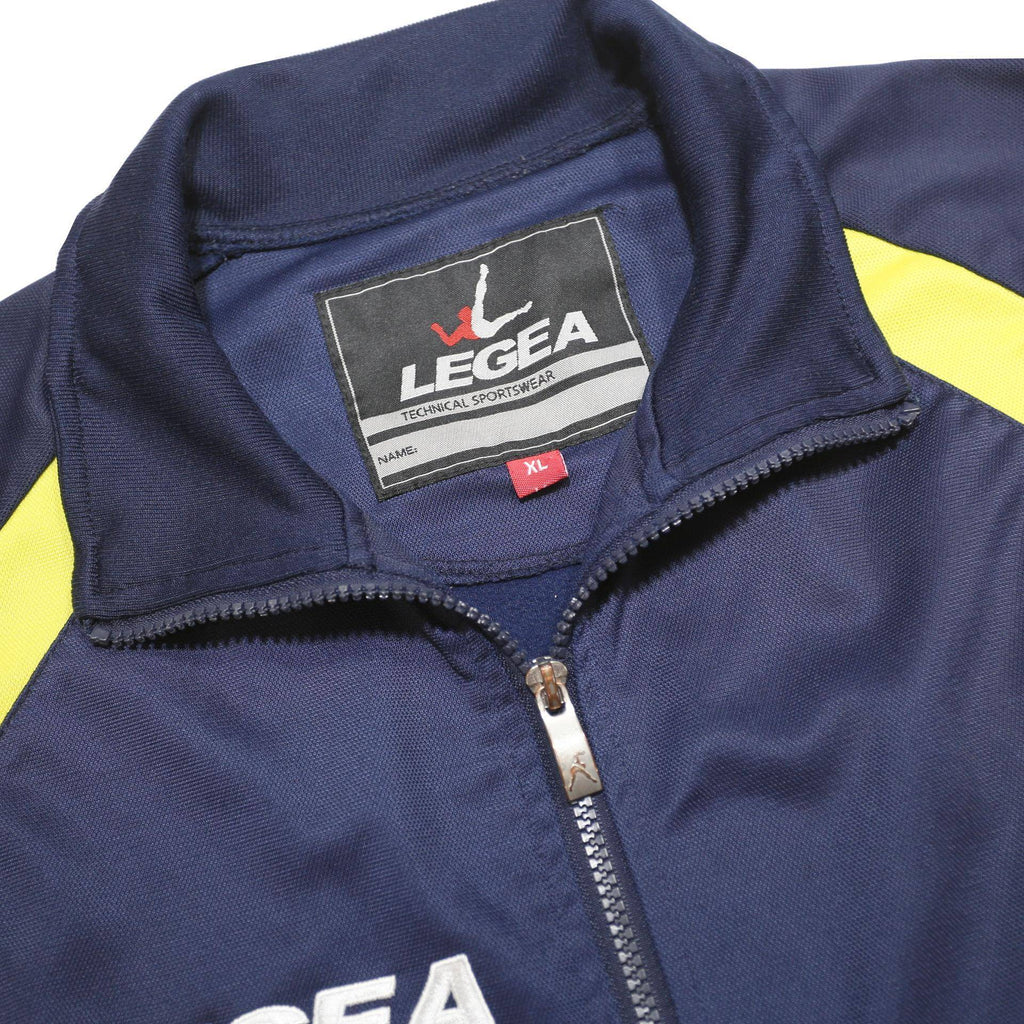 LEGEA Mens Blue & Yellow Sports Zip Jacket XL Polyester Technical
