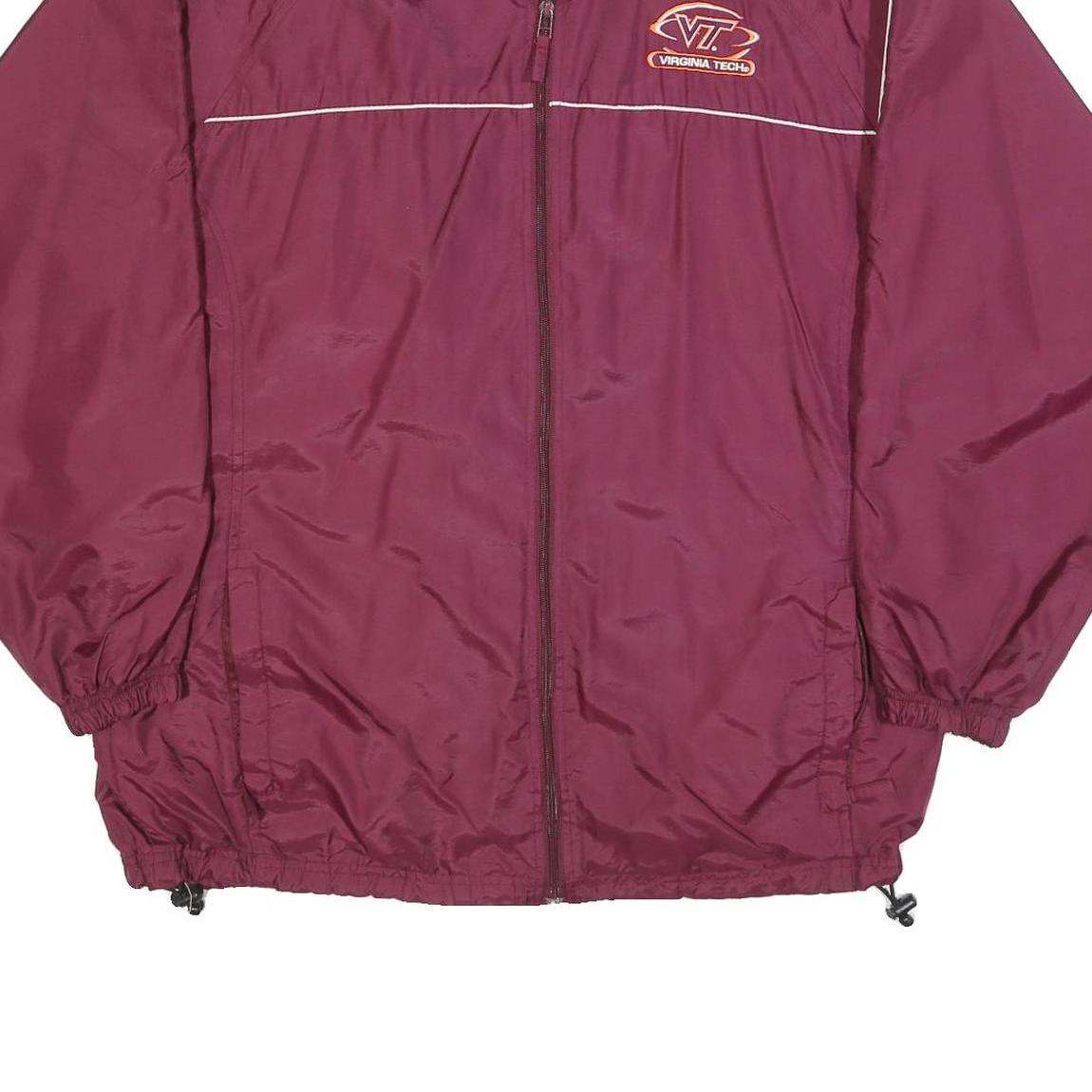 STARTER Mens Maroon & Orange Virginia Tech Zip Up Polyester Blend Jacket L