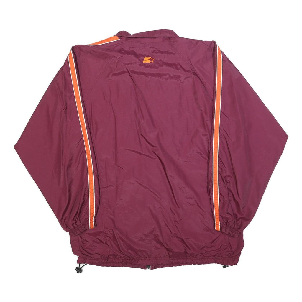 STARTER Mens Maroon & Orange Virginia Tech Zip Up Polyester Blend Jacket L