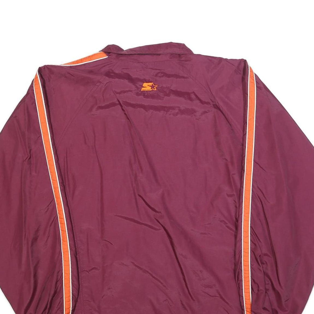 STARTER Mens Maroon & Orange Virginia Tech Zip Up Polyester Blend Jacket L