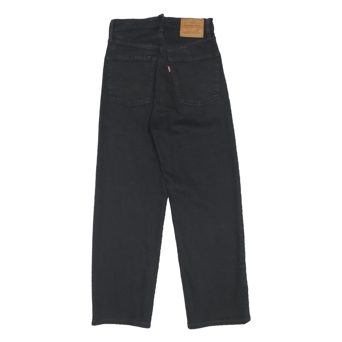 LEVI'S Big E Womens Jeans Black Relaxed Straight Denim Medium W23 L23 Classic
