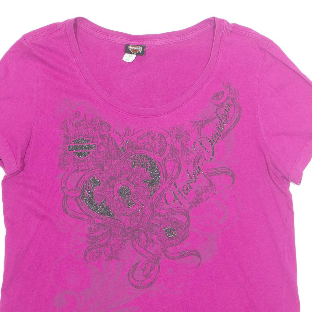 HARLEY DAVIDSON Geneva Womens T-Shirt Pink L