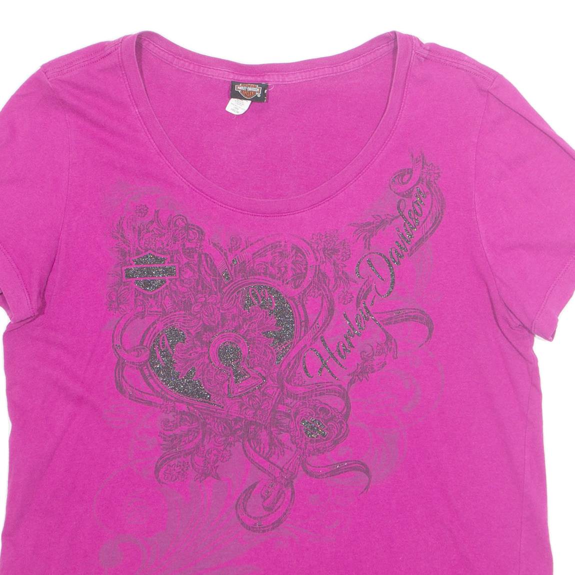 HARLEY DAVIDSON Geneva Womens T-Shirt Pink L