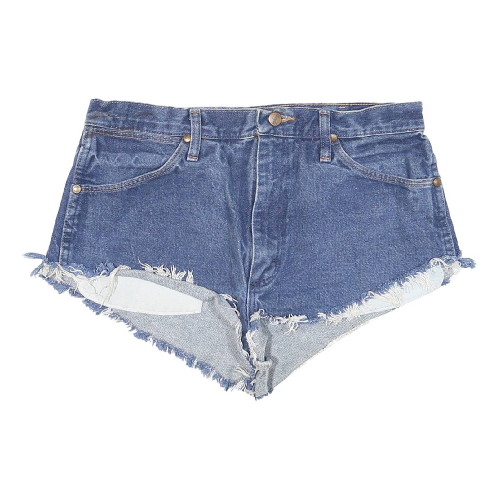 WRANGLER Womens Denim Blue Cut-Off Shorts L W32 Frayed Hem Casual Summer
