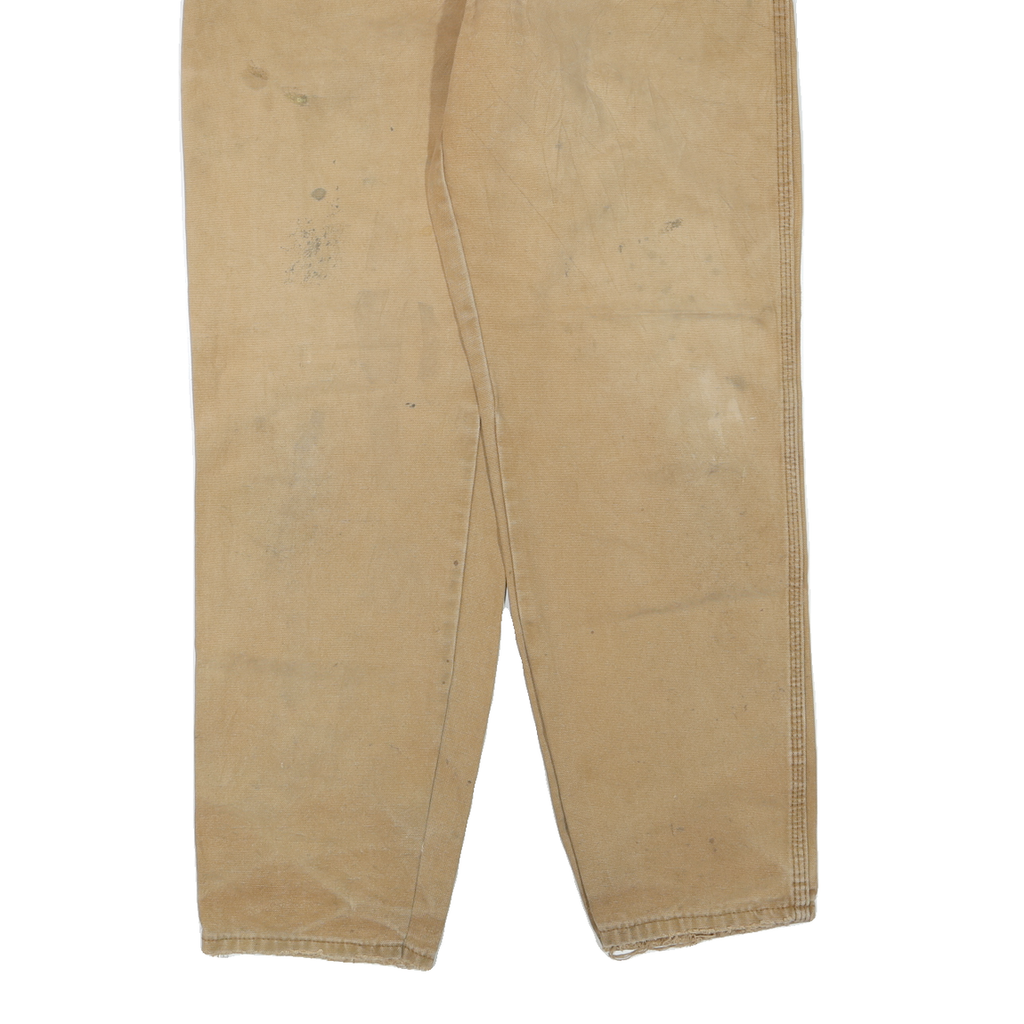 DICKIES Mens Regular Fit Jeans Beige Cotton Blend W34 L32 Workwear Utility Zip