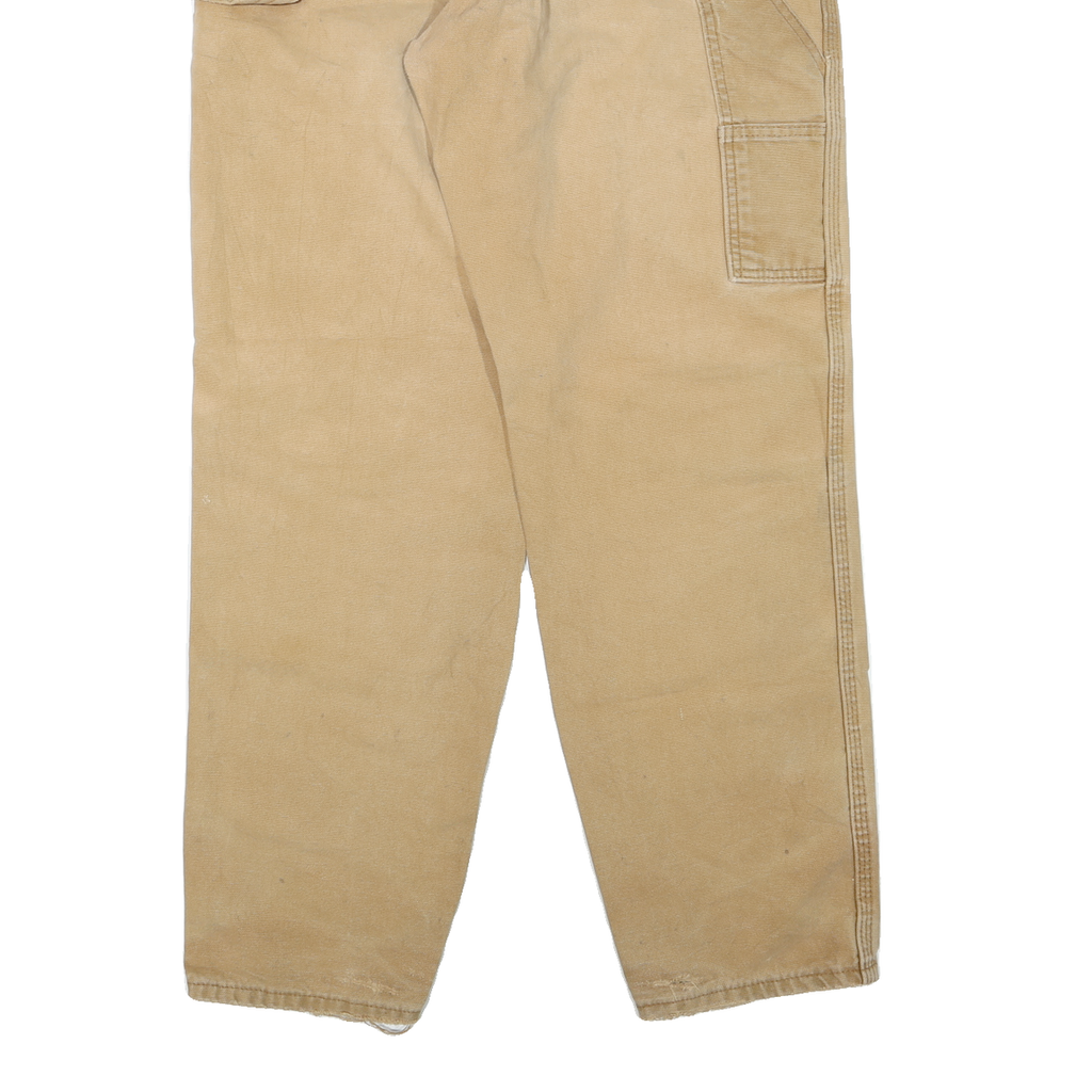 DICKIES Mens Regular Fit Jeans Beige Cotton Blend W34 L32 Workwear Utility Zip