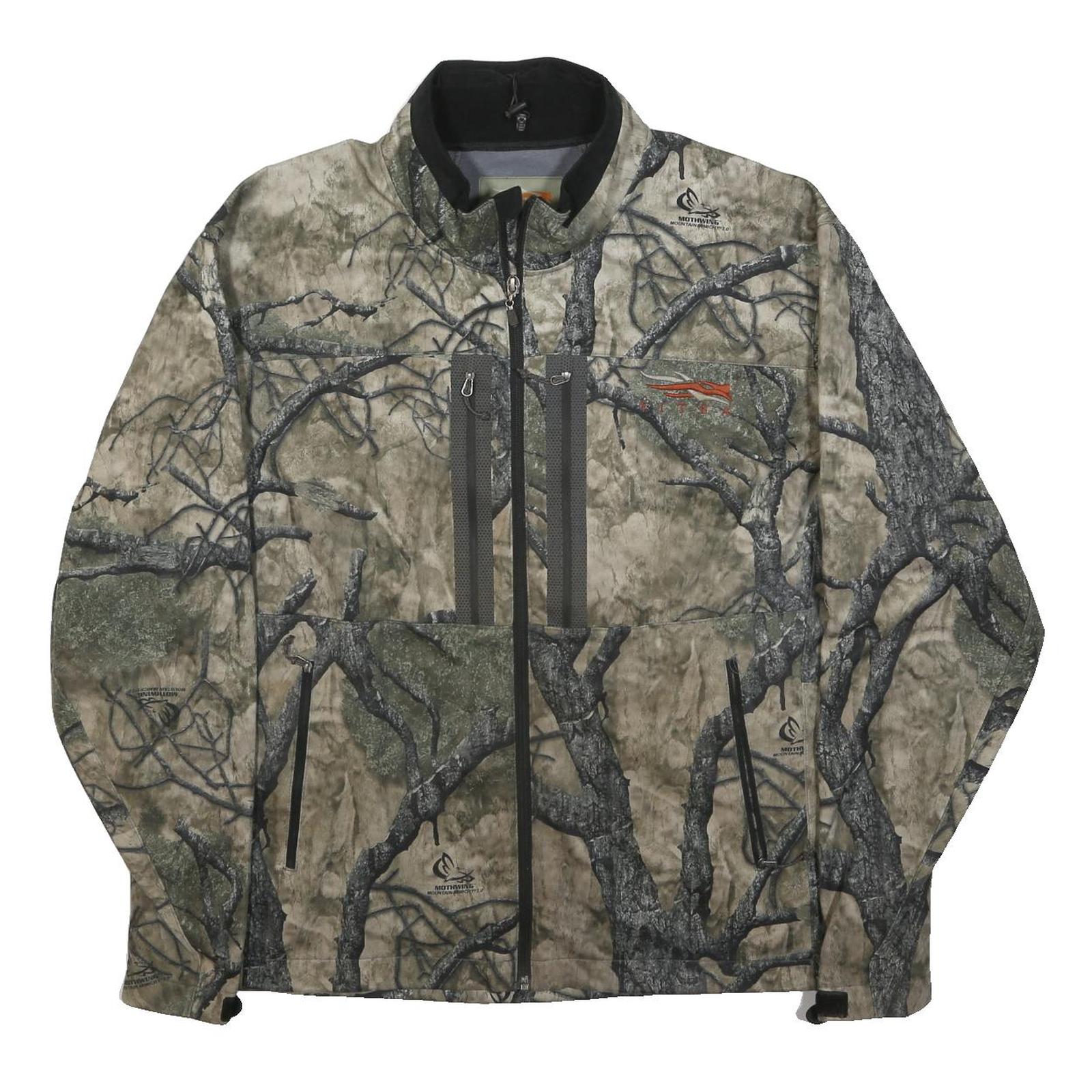 SITRA Mens Green & Grey Camouflage Outdoor Jacket XL Polyester Zip