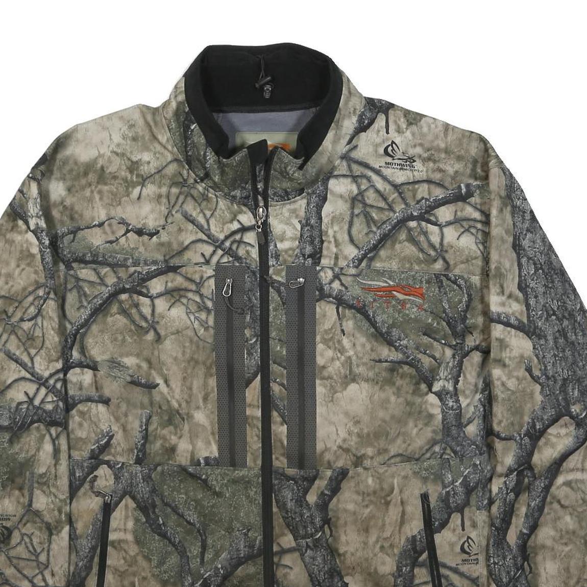 SITRA Mens Green & Grey Camouflage Outdoor Jacket XL Polyester Zip