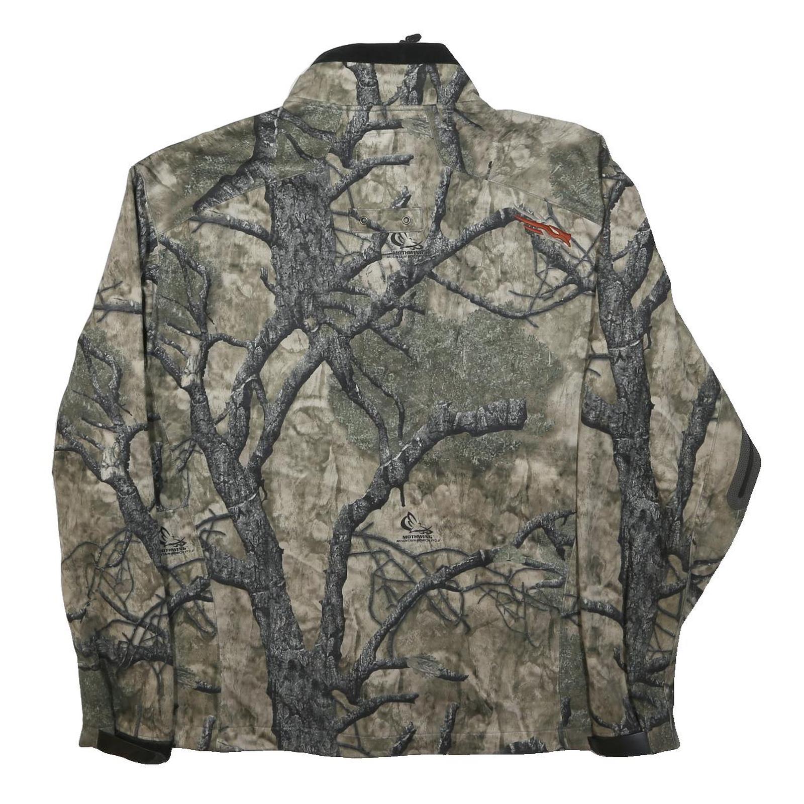 SITRA Mens Green & Grey Camouflage Outdoor Jacket XL Polyester Zip