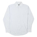 HUGO BOSS Mens Blue & White Stripe Shirt M Formal Button Collar Classic Fit