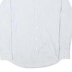 HUGO BOSS Mens Blue & White Stripe Shirt M Formal Button Collar Classic Fit