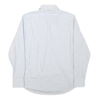 HUGO BOSS Mens Blue & White Stripe Shirt M Formal Button Collar Classic Fit