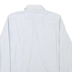 HUGO BOSS Mens Blue & White Stripe Shirt M Formal Button Collar Classic Fit