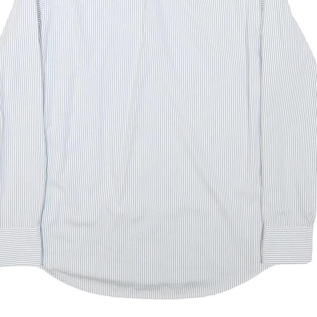 HUGO BOSS Mens Blue & White Stripe Shirt M Formal Button Collar Classic Fit