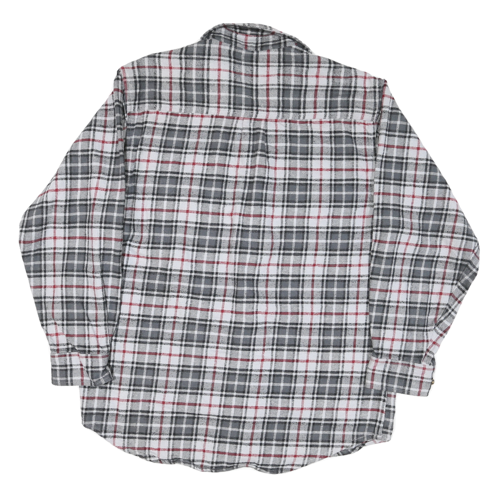 MOOSE CREEK Mens Grey & Red Plaid Cotton Blend Shirt M Casual Long Sleeve