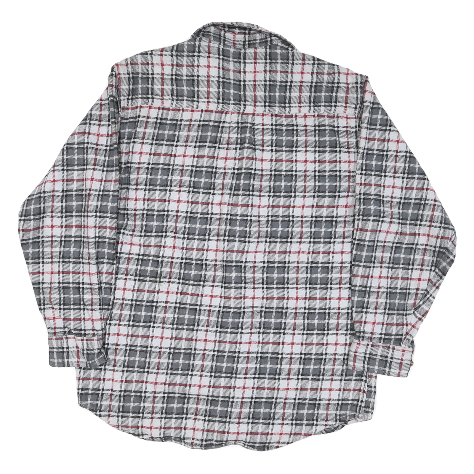 MOOSE CREEK Mens Grey & Red Plaid Cotton Blend Shirt M Casual Long Sleeve