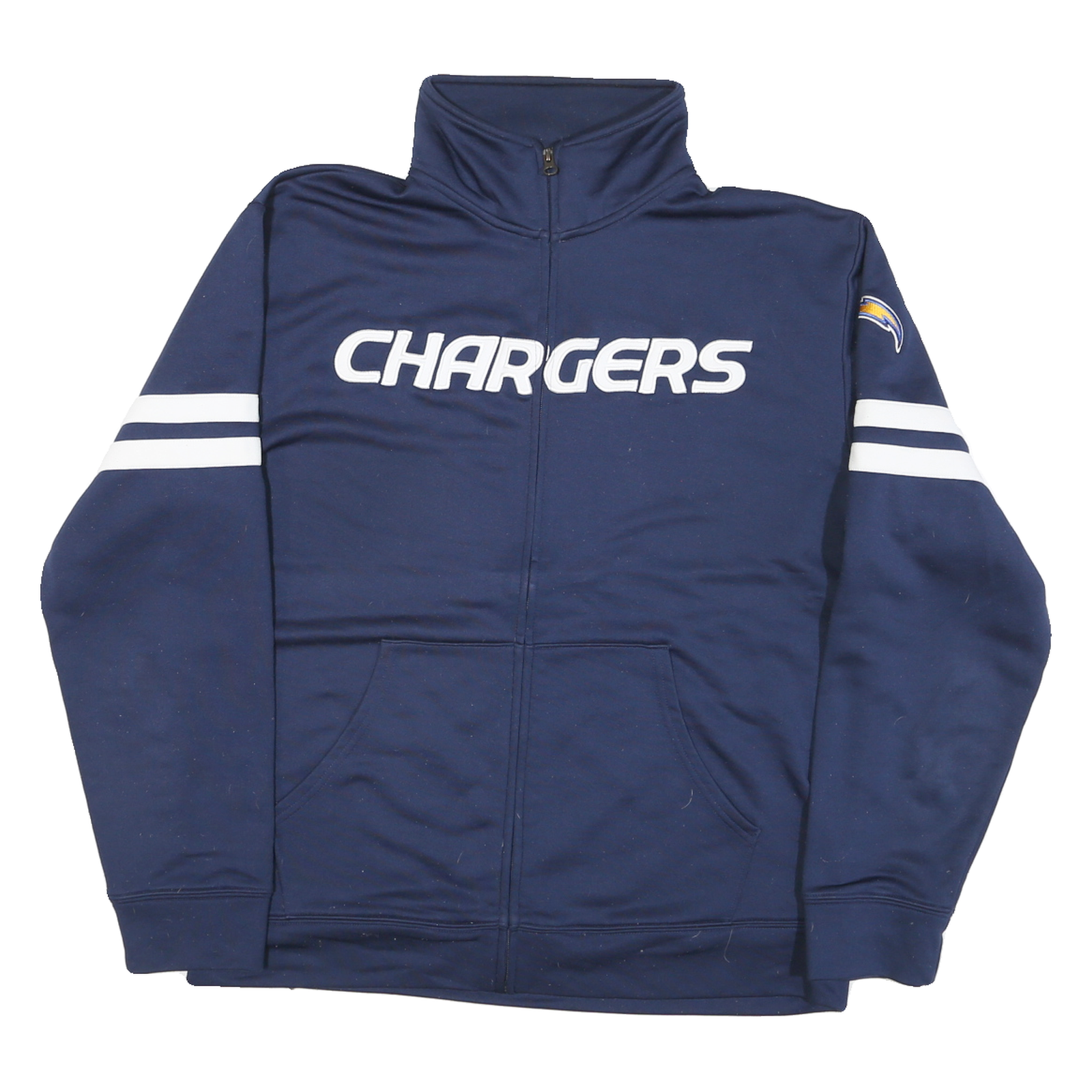 NFL Mens Navy Blue Chargers Zip Jacket Polyester Blend L Sportswear Trackwear