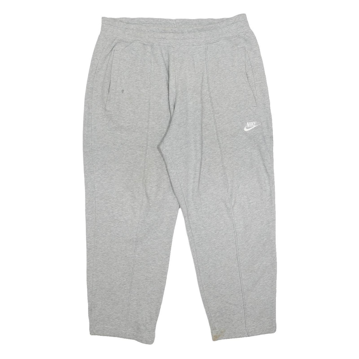 NIKE Mens Joggers Grey XL W32 Casual Cotton Blend Relaxed Straight Fit