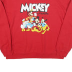MICKEY Mens Red Sweatshirt 2XL Cotton Blend Pullover Cartoon Graphic