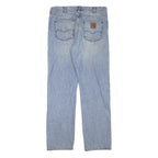 CARHARTT Mens Regular Fit Straight Leg Denim Light Blue Cotton Blend Zip W34 L34