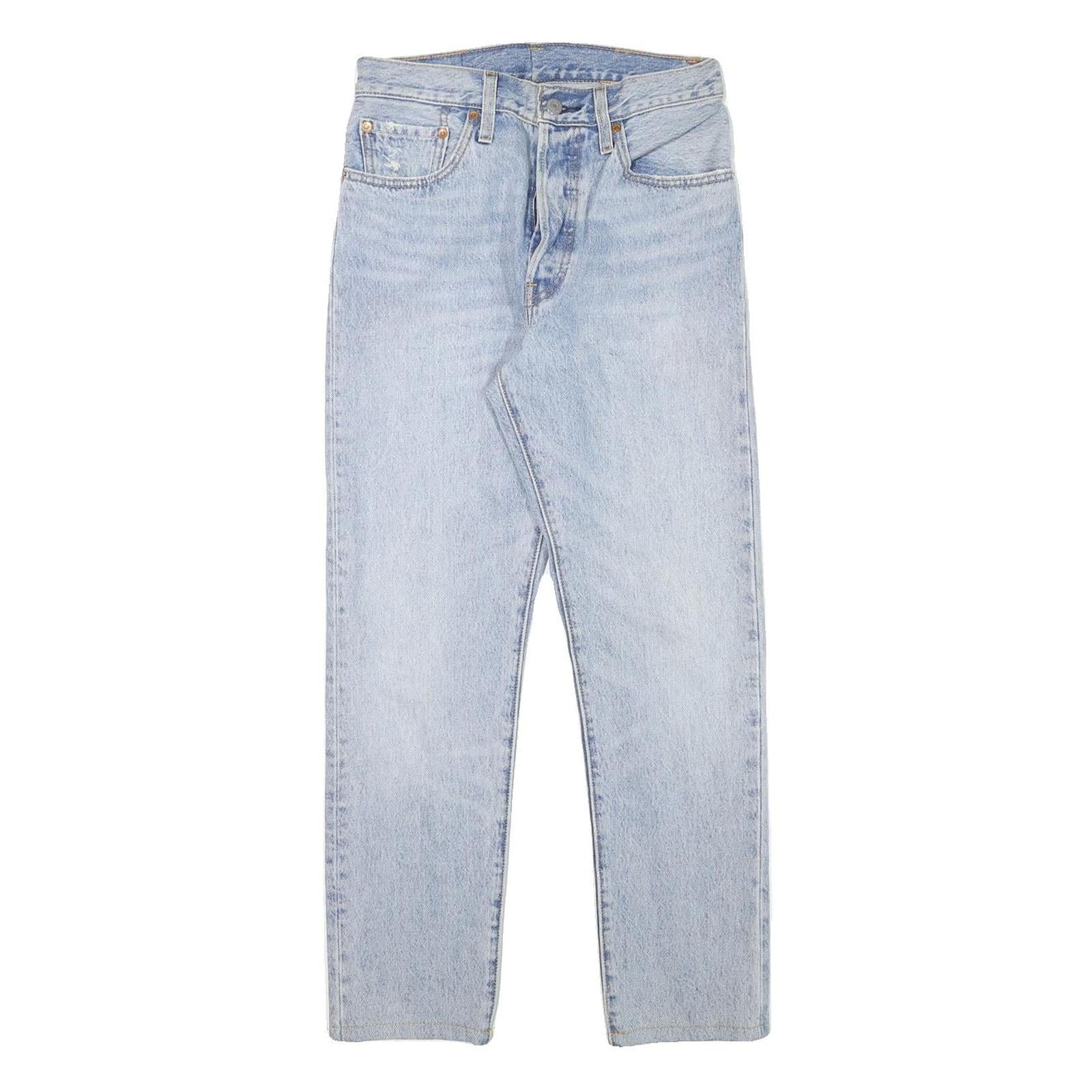 LEVI'S 501S Womens Jeans Blue Slim Straight Denim Light W27 L27 Classic Button