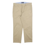 NAUTICA Mens Regular Fit Beige Cotton Blend Trousers W30 L24 Classic Zip Closure
