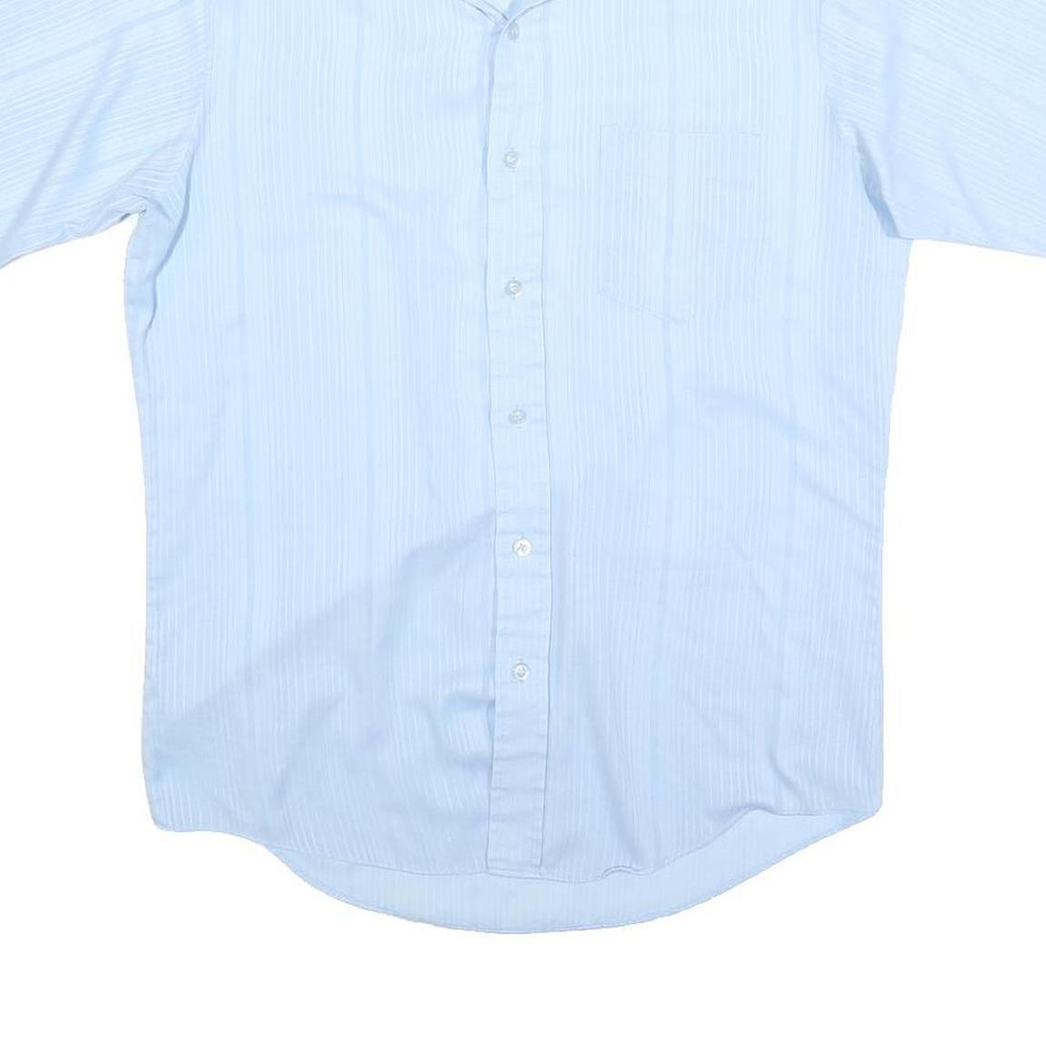 BRISTOL Mens Blue Cotton Blend Short Sleeve Shirt M Lightweight Casual